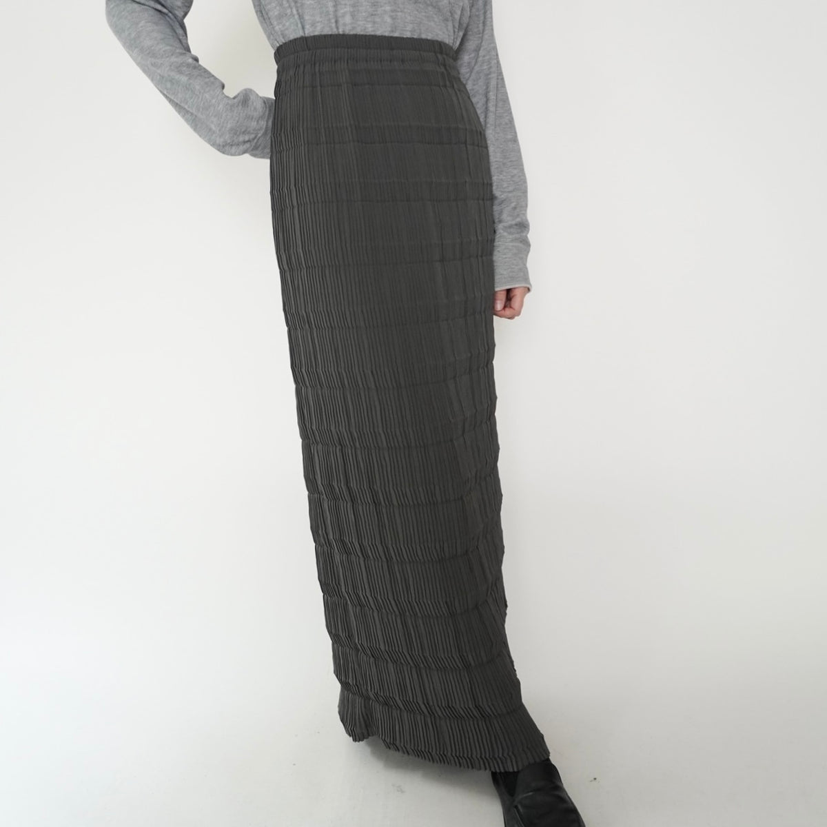 90s Pleated Maxi Skirt Made in USA