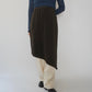 90s Asymmetry Design Ribbed Skirt
