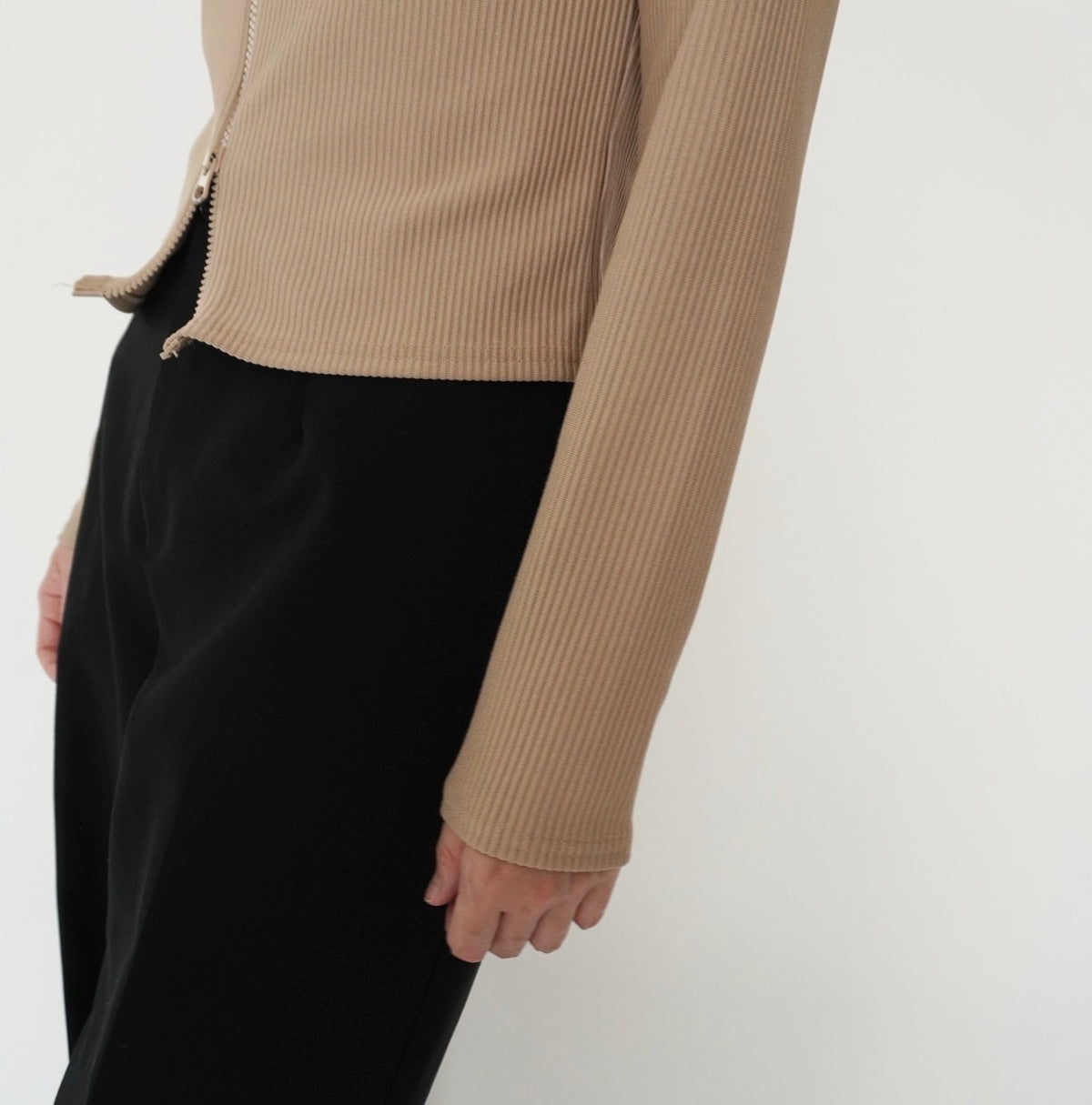 90s Zip Design Ribbed Top Made in UK