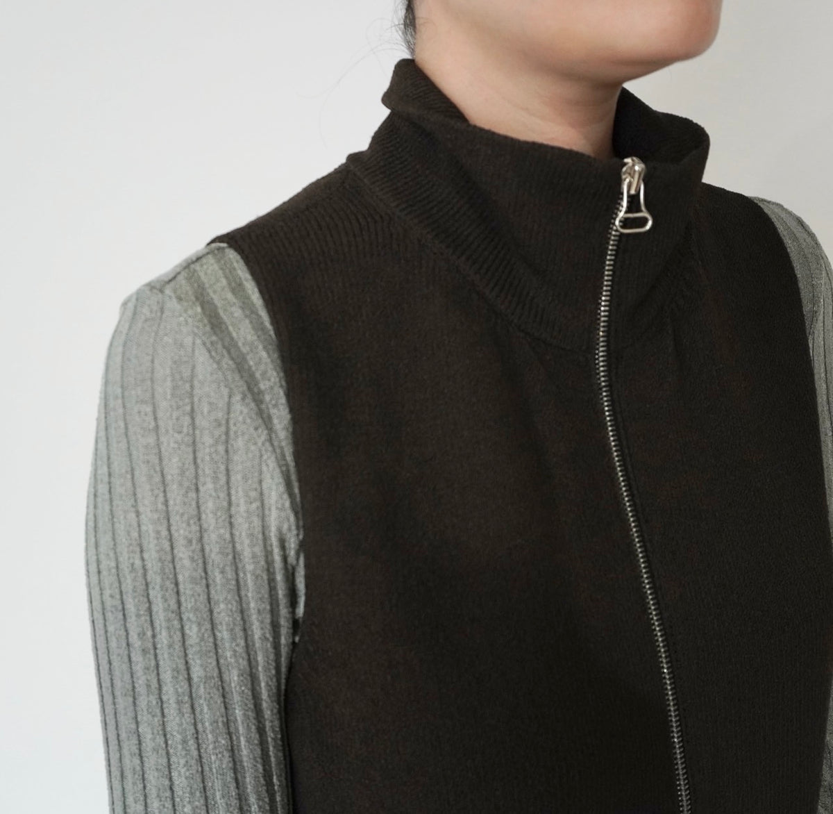 90s EURO Zipped Top、Vest Handloomed in California