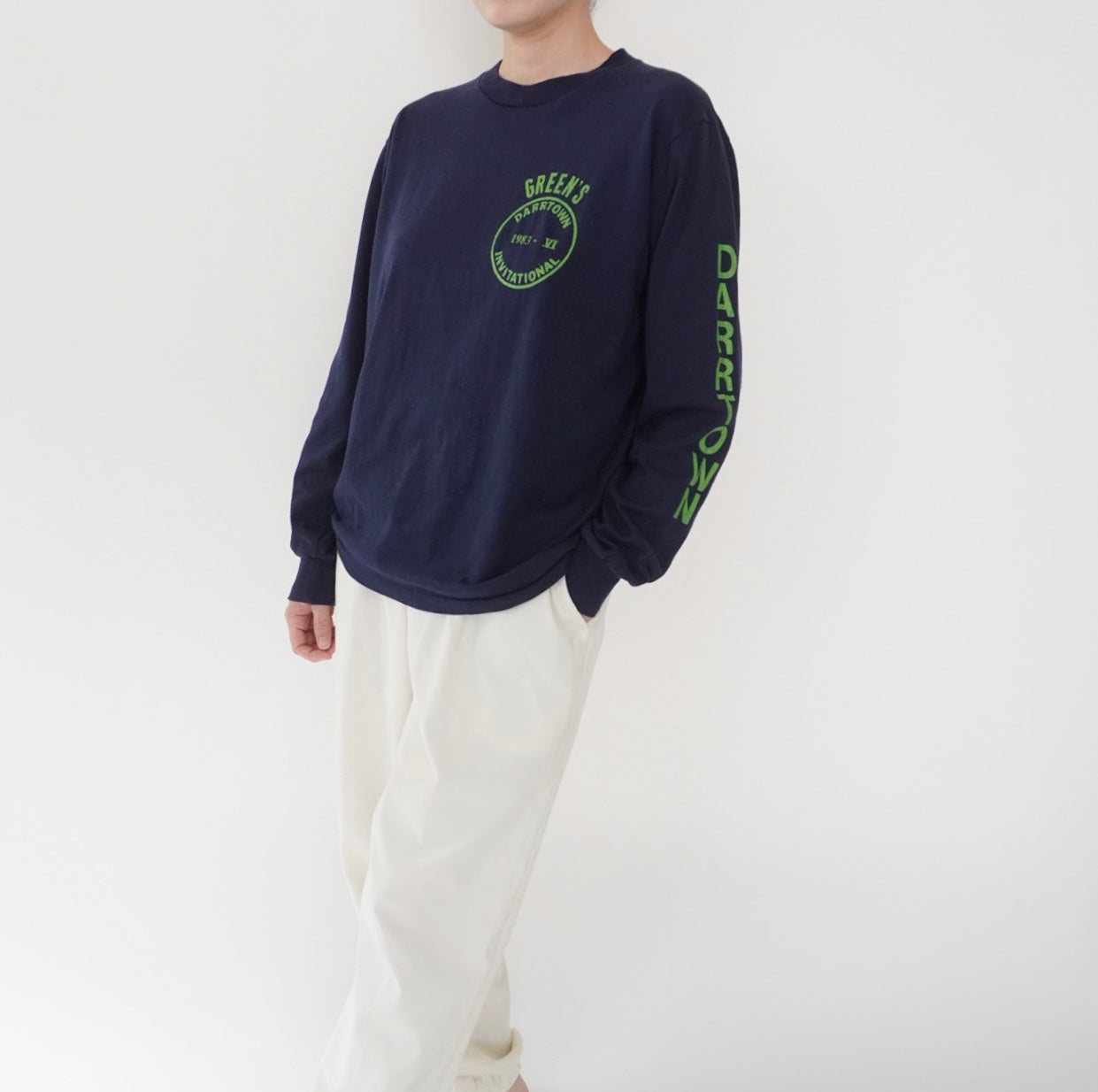 80s Printed Long T-shirt Made in USA