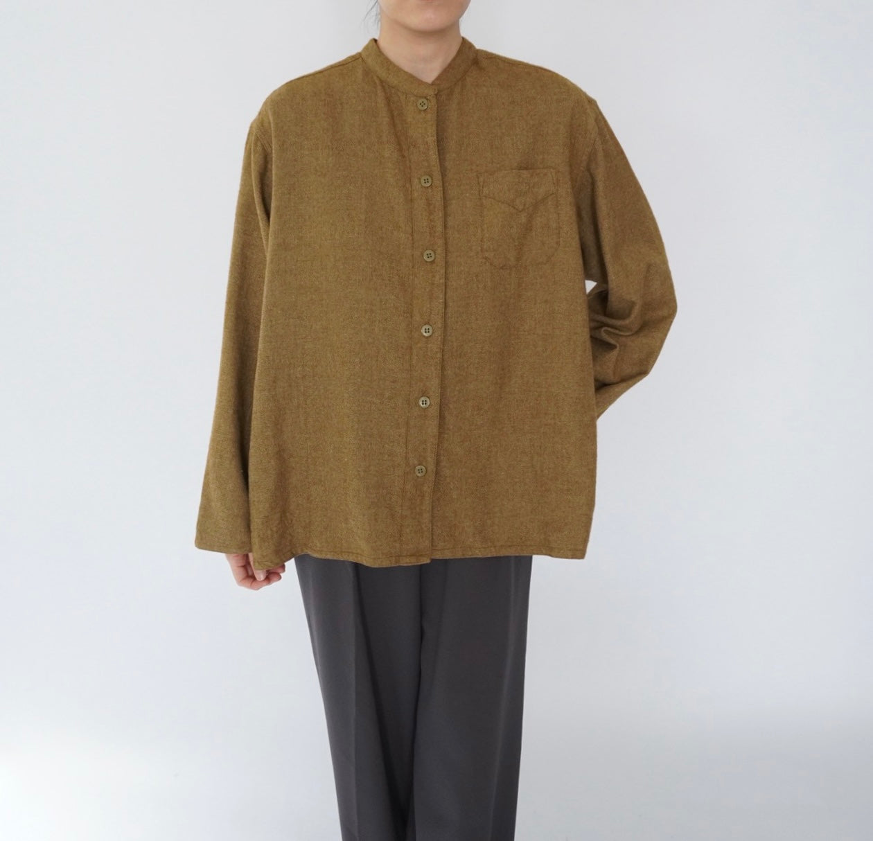 70s Wool×Cotton Design Shirt