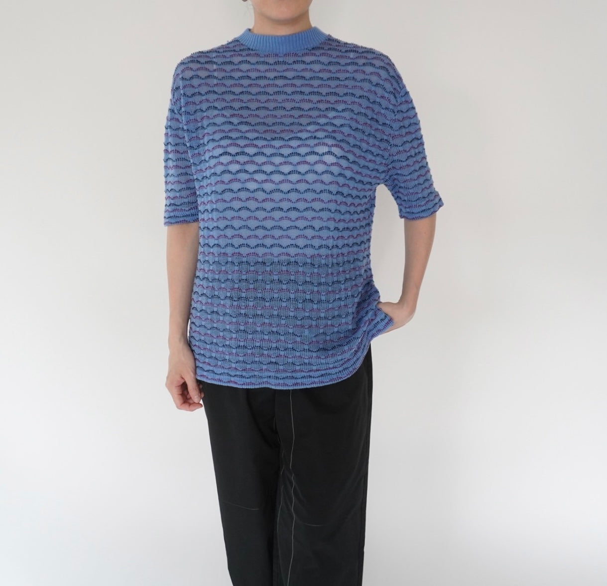 80s Blue Design Top