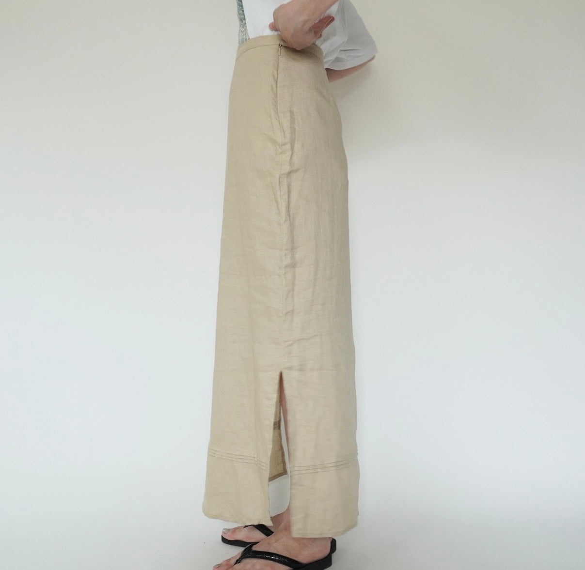 90s EURO Linen Maxi Skirt
