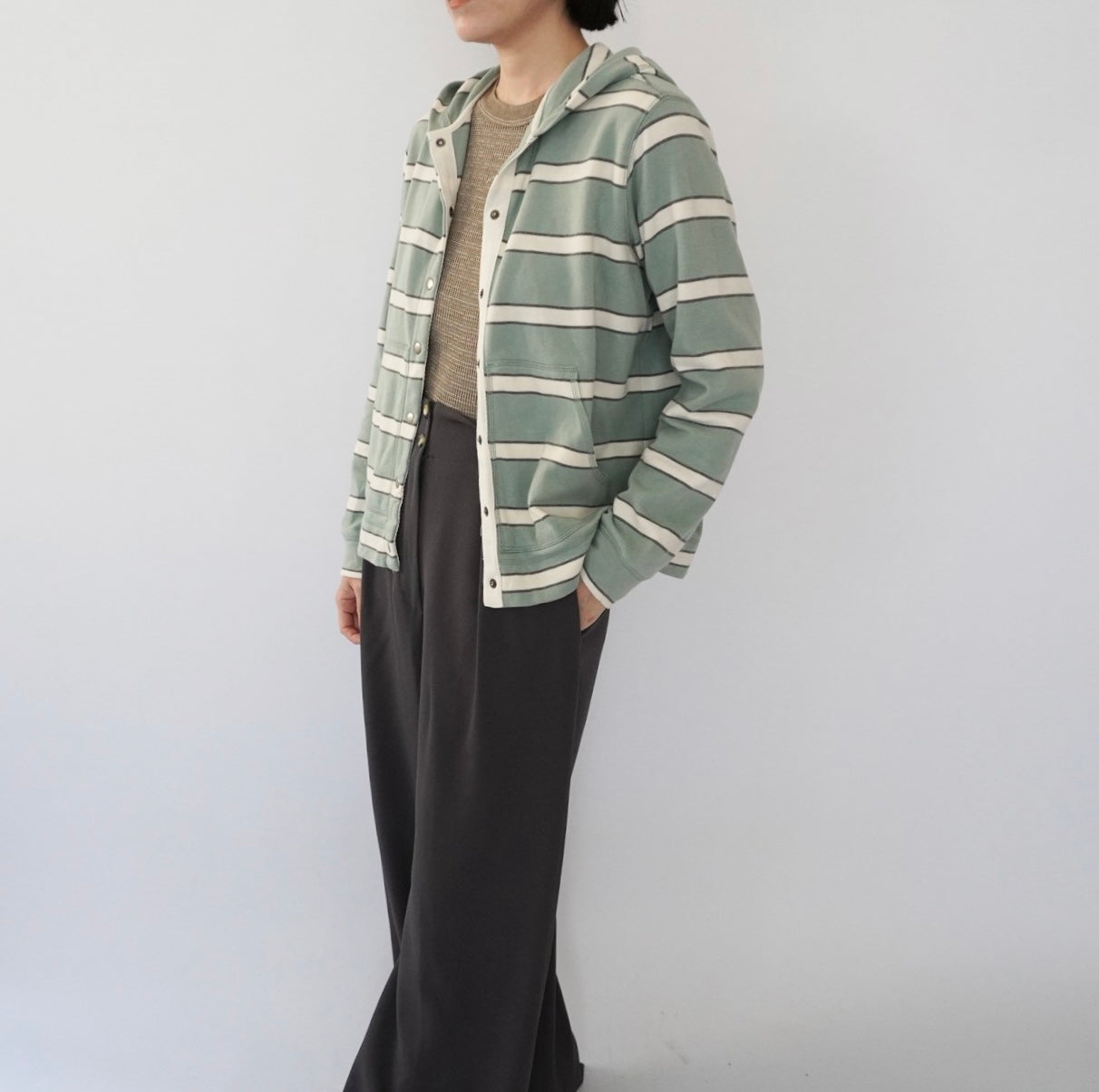 90s Striped Hooded Top