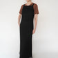 90s Lace Design Black Dress Made in USA