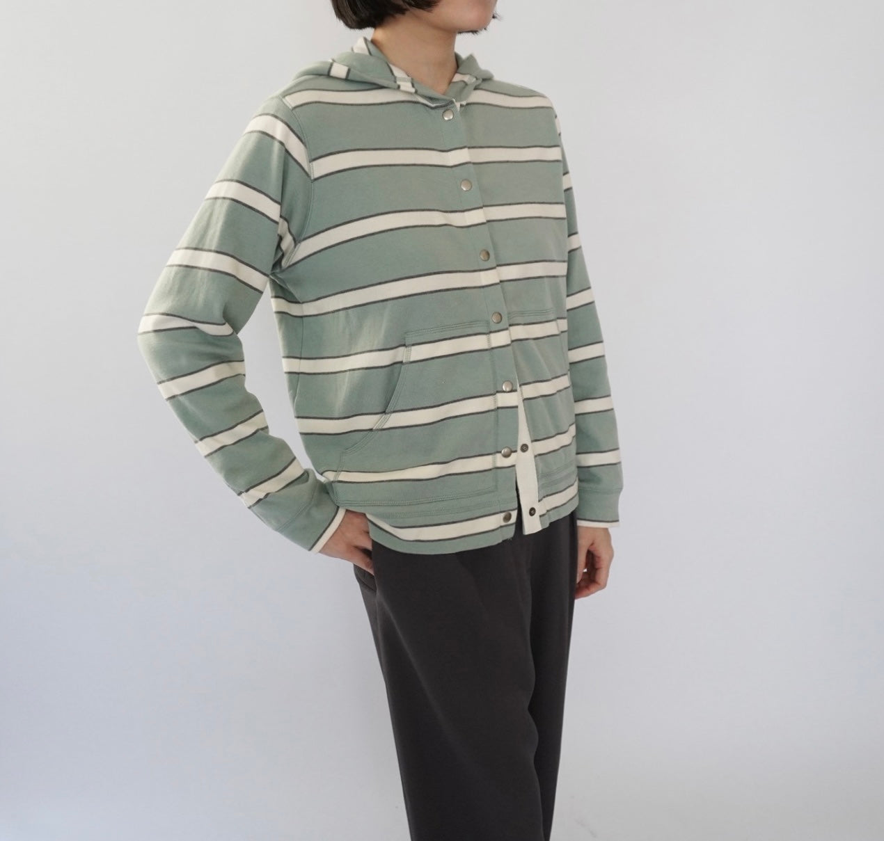 90s Striped Hooded Top