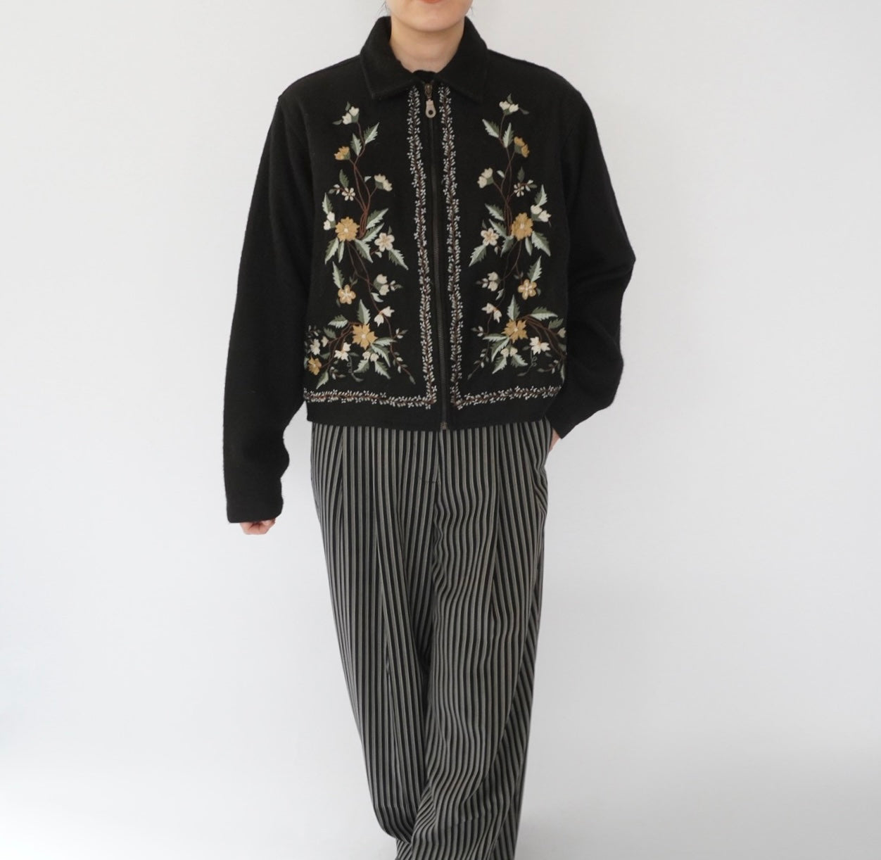 90s Embroidery Wool Jacket