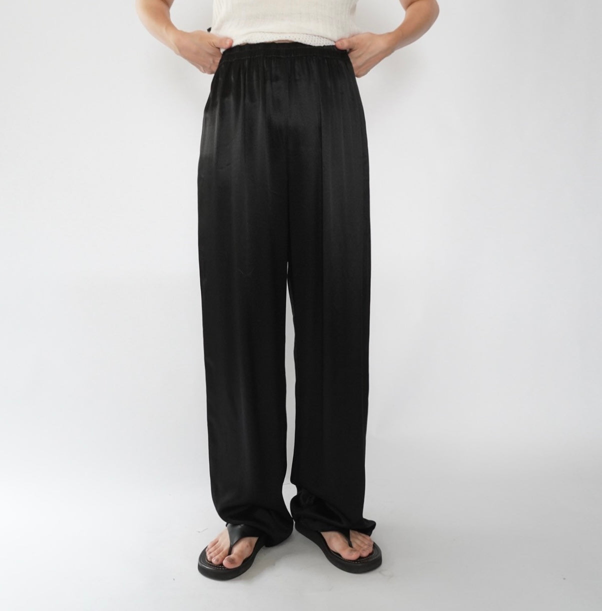 90s Black Shiny Pants