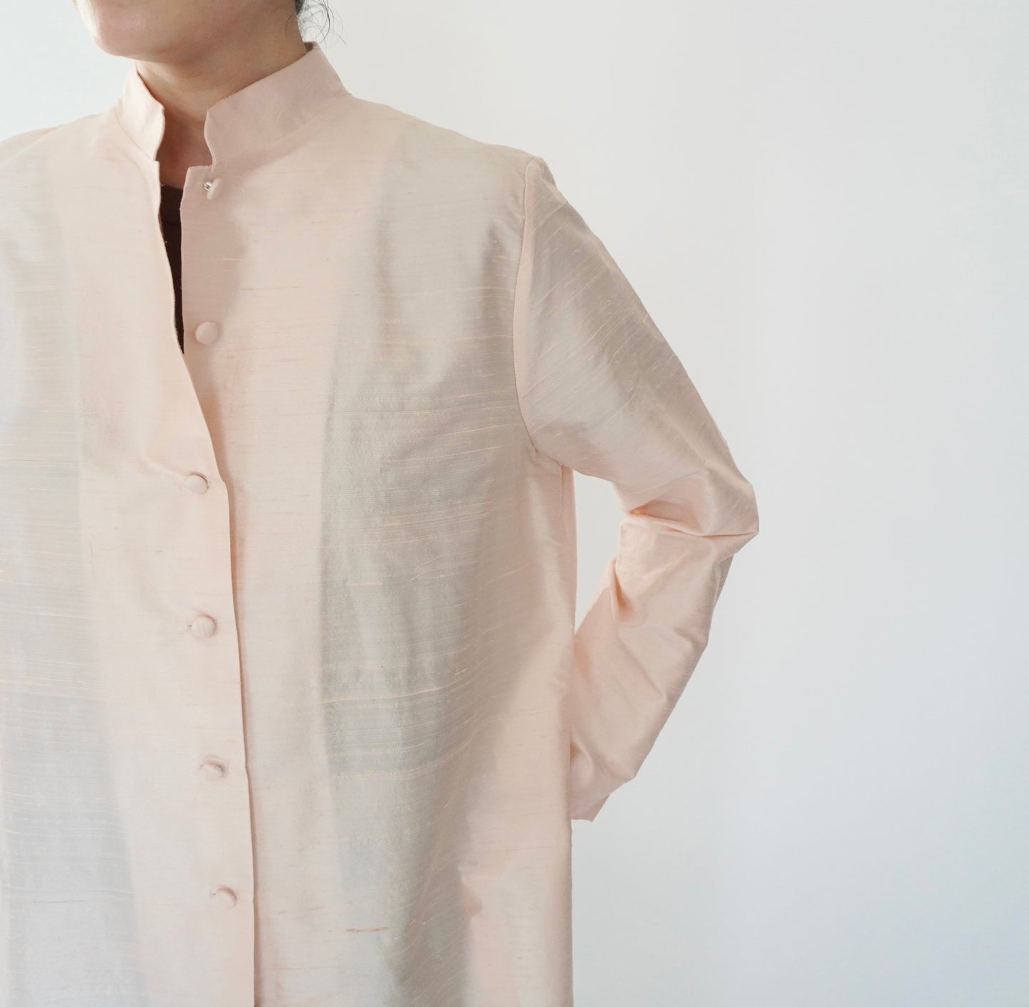 90s Raw Silk Shirt Jacket Made in USA