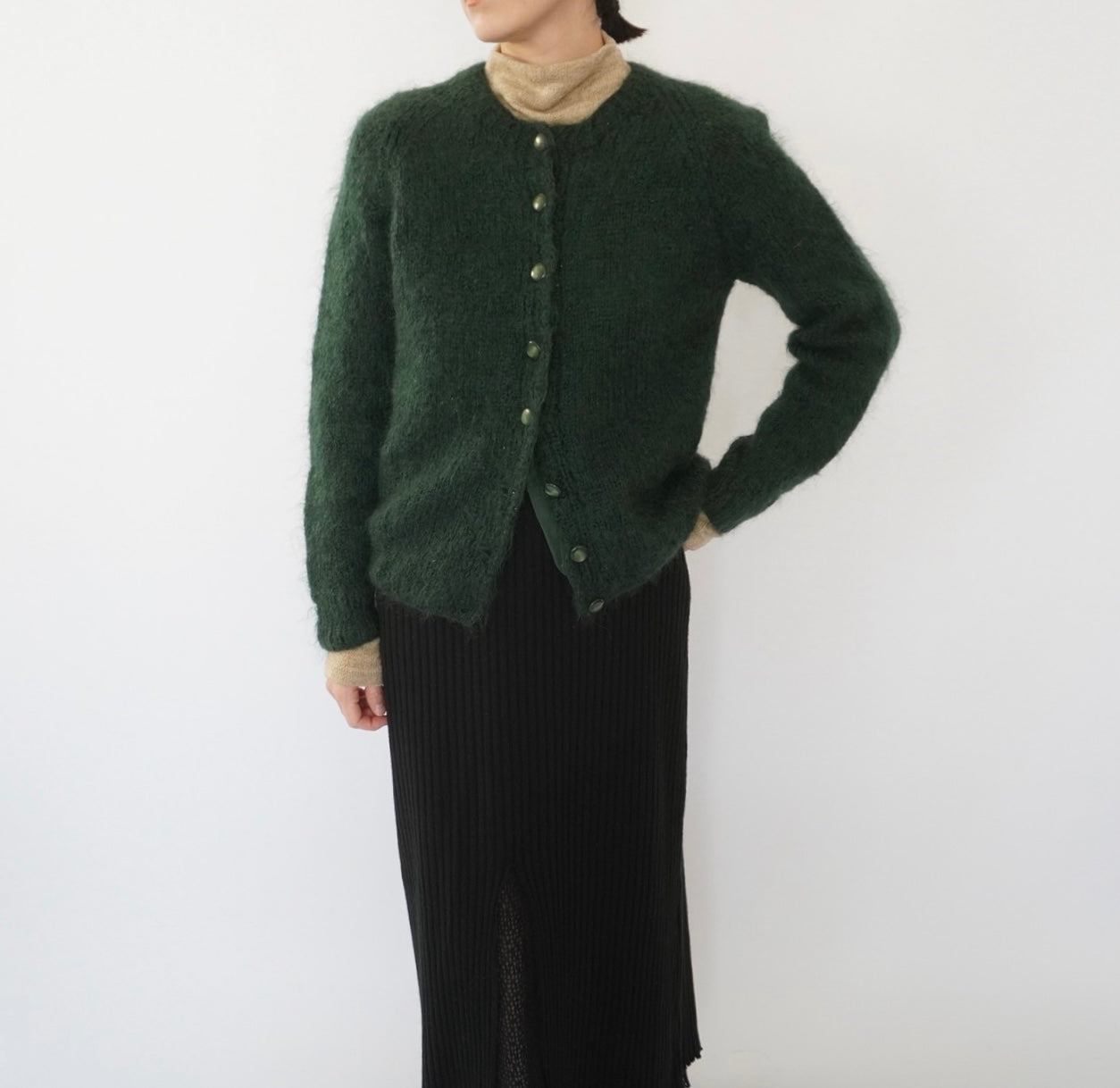 60s Green Mohair Cardigan