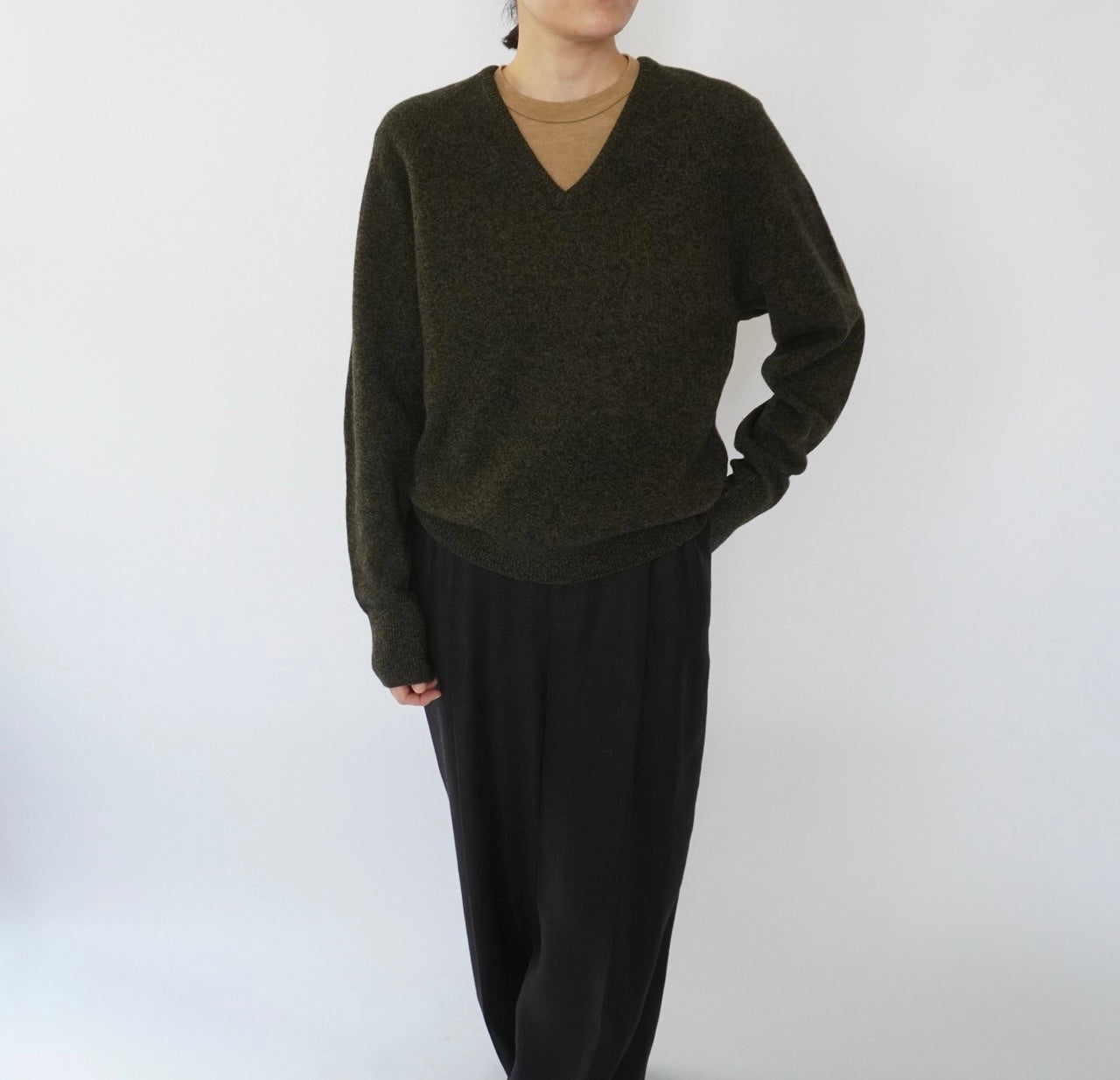 60s Pure Wool V Neck Knit Made in Ireland