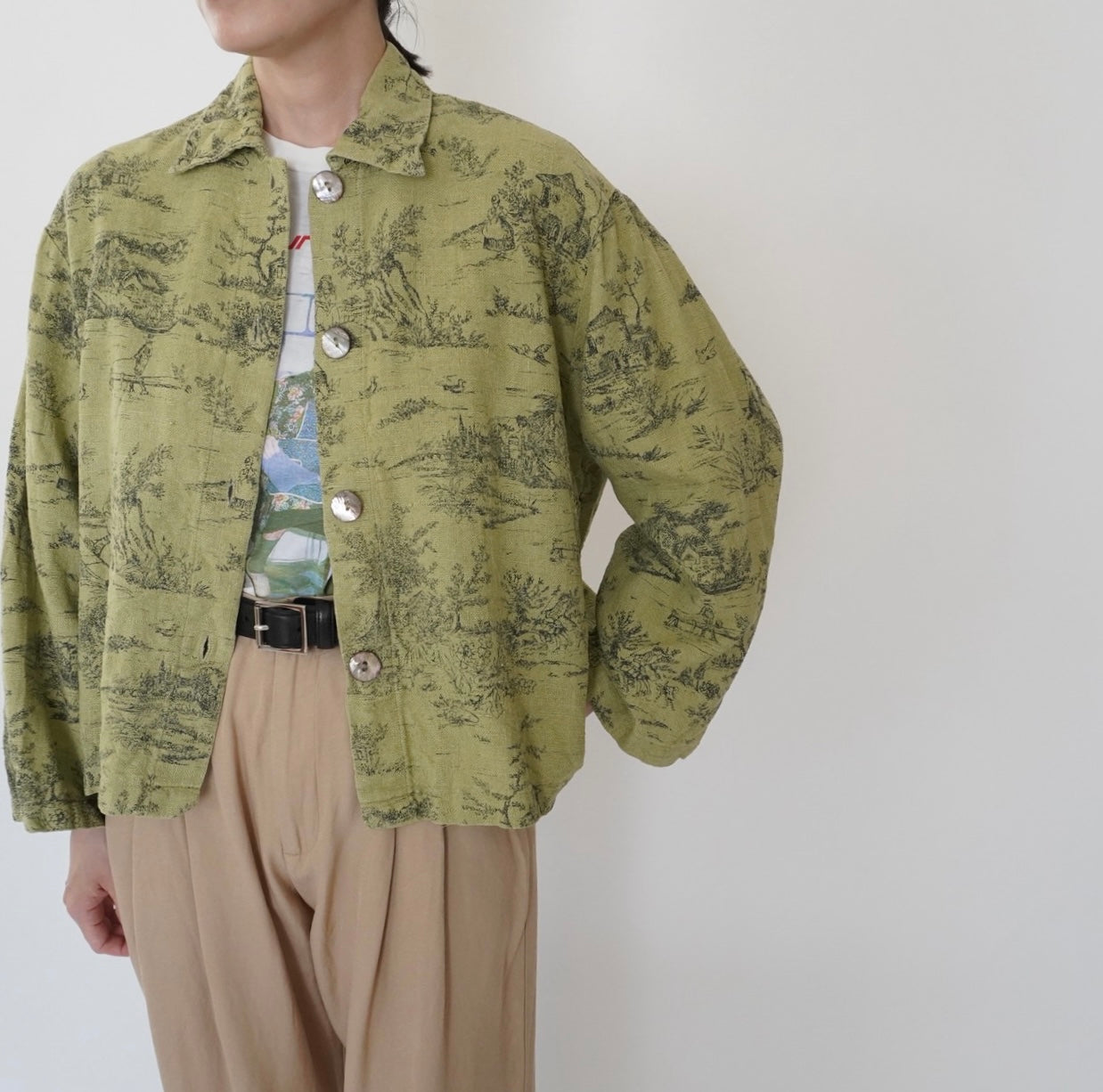 90s Pattern Shirt Jacket Made in USA