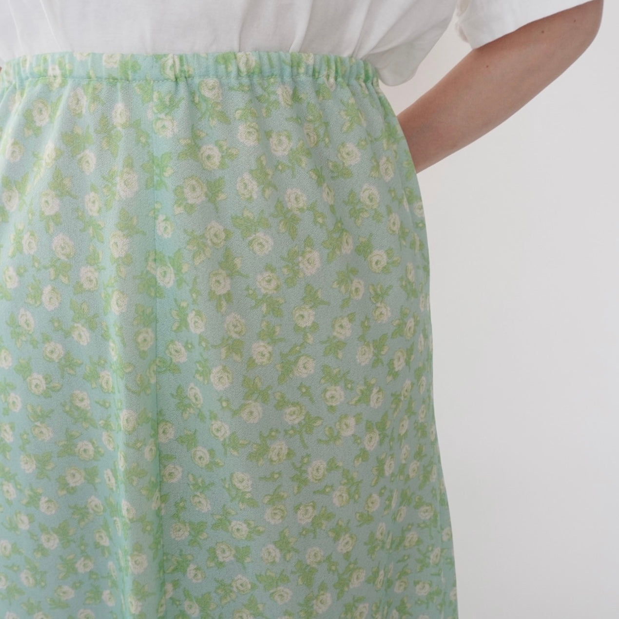 80s Floral Print Skirt