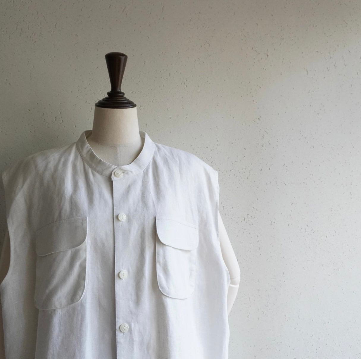 90s Linen Boxy Top,Vest