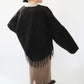 80s Black Fringe Top