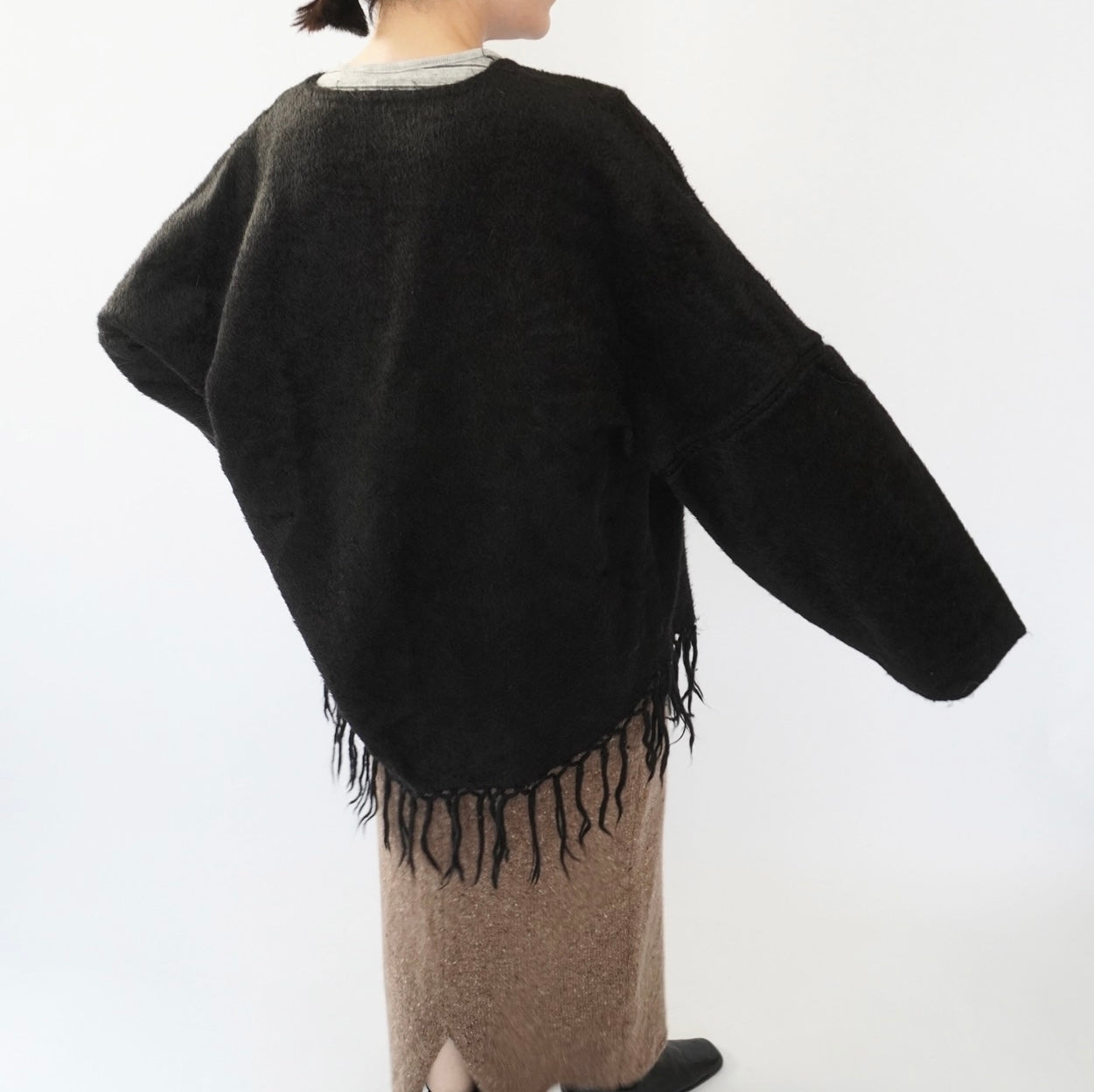 80s Black Fringe Top