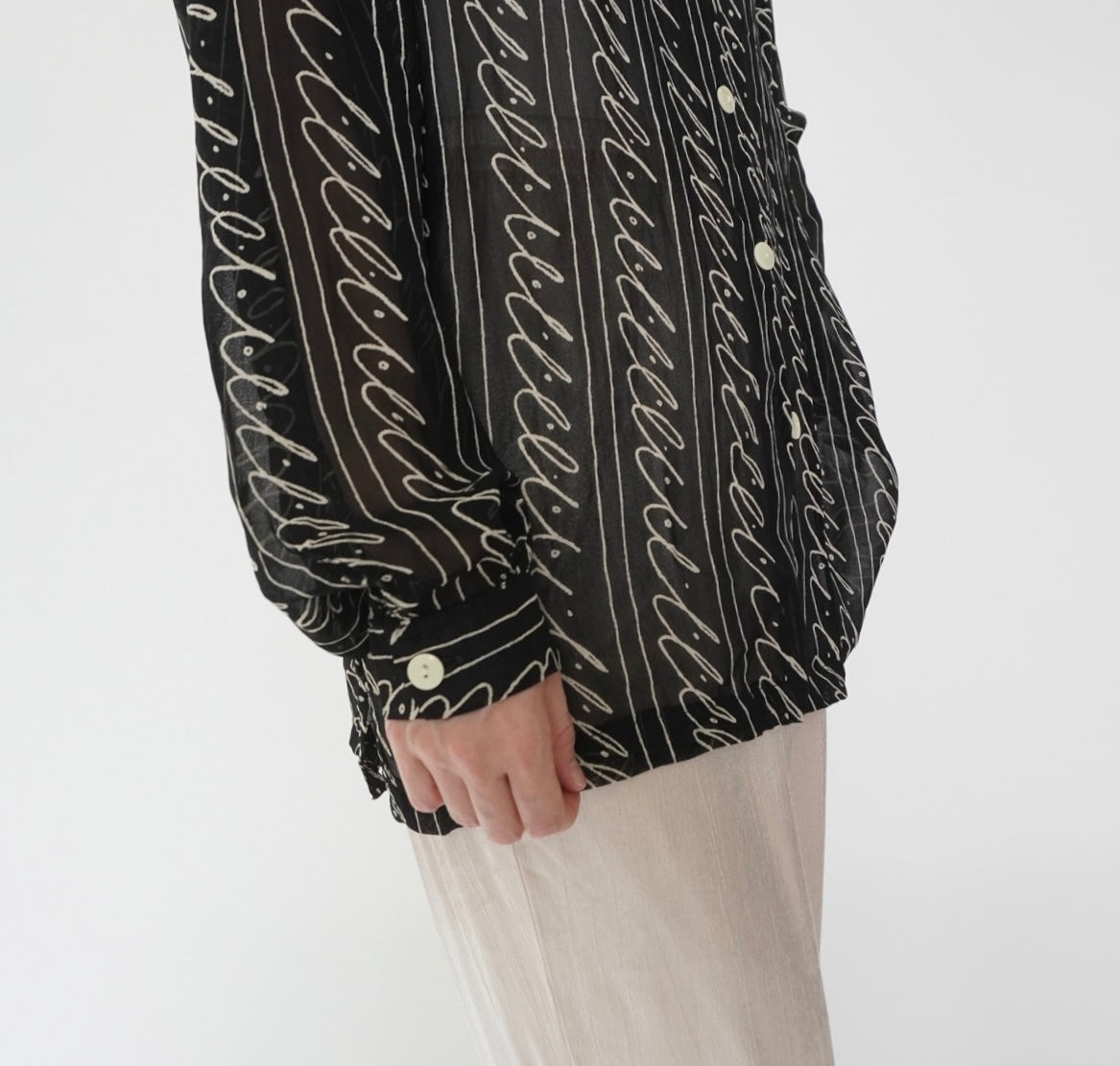 90s EURO Sheer Pattern Shirt