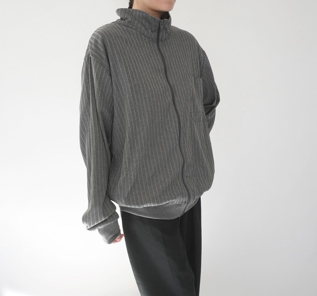 90s Ribbed Zip Top