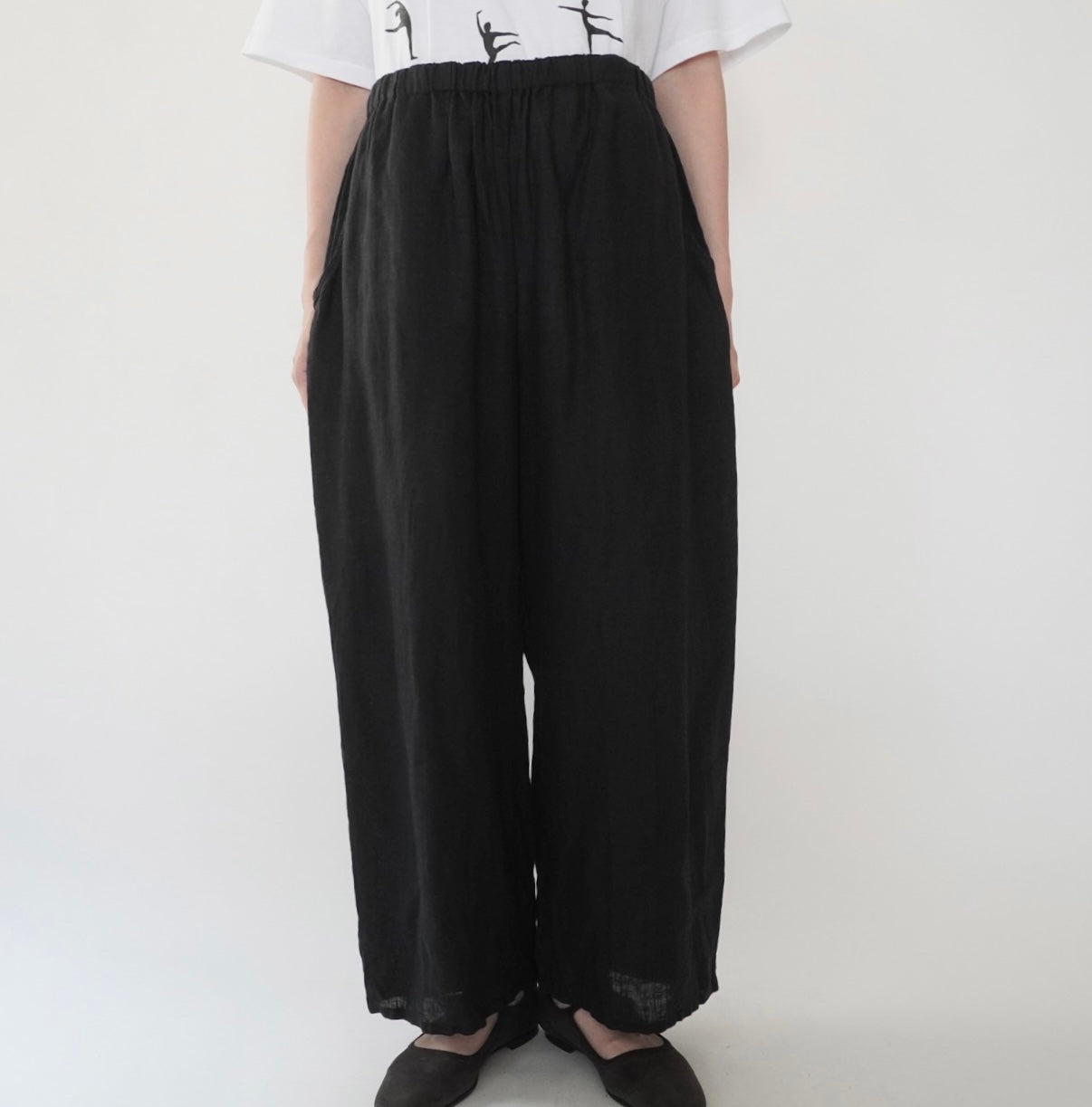 90s "FLAX"  Linen Wide Pants
