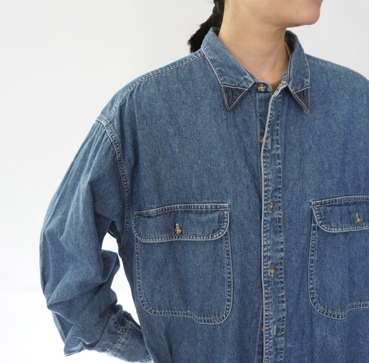 80s "BANANA REPUBLIC ”Safari & Travel" Denim Shirt