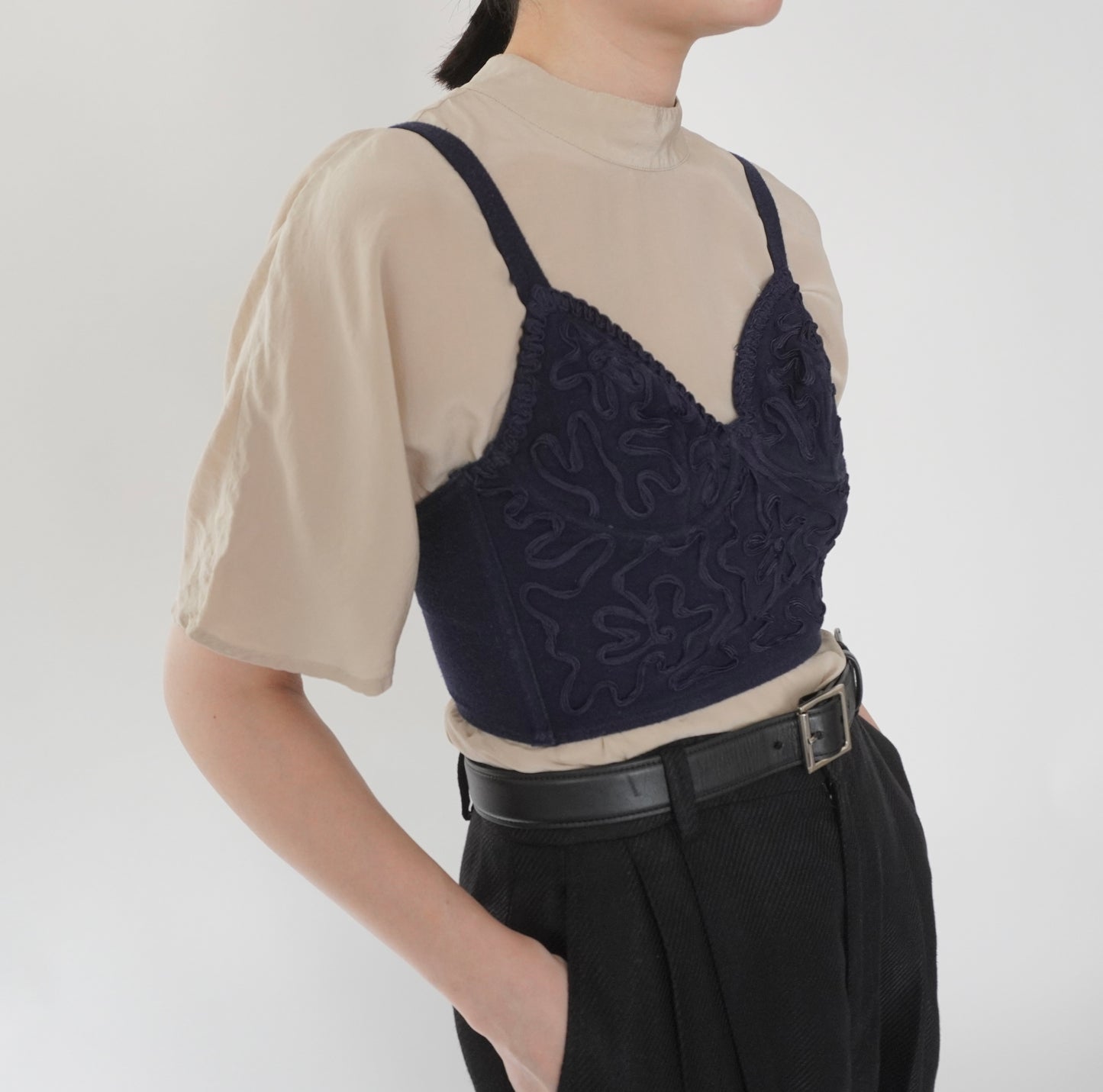 90s Embroidery Top Made in Italy