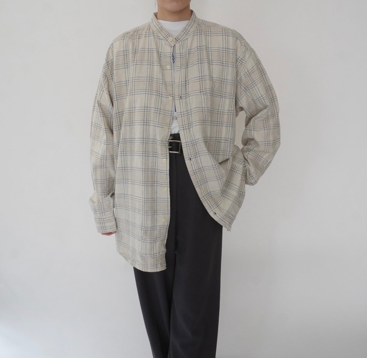 90s Linen Plaid Shirt