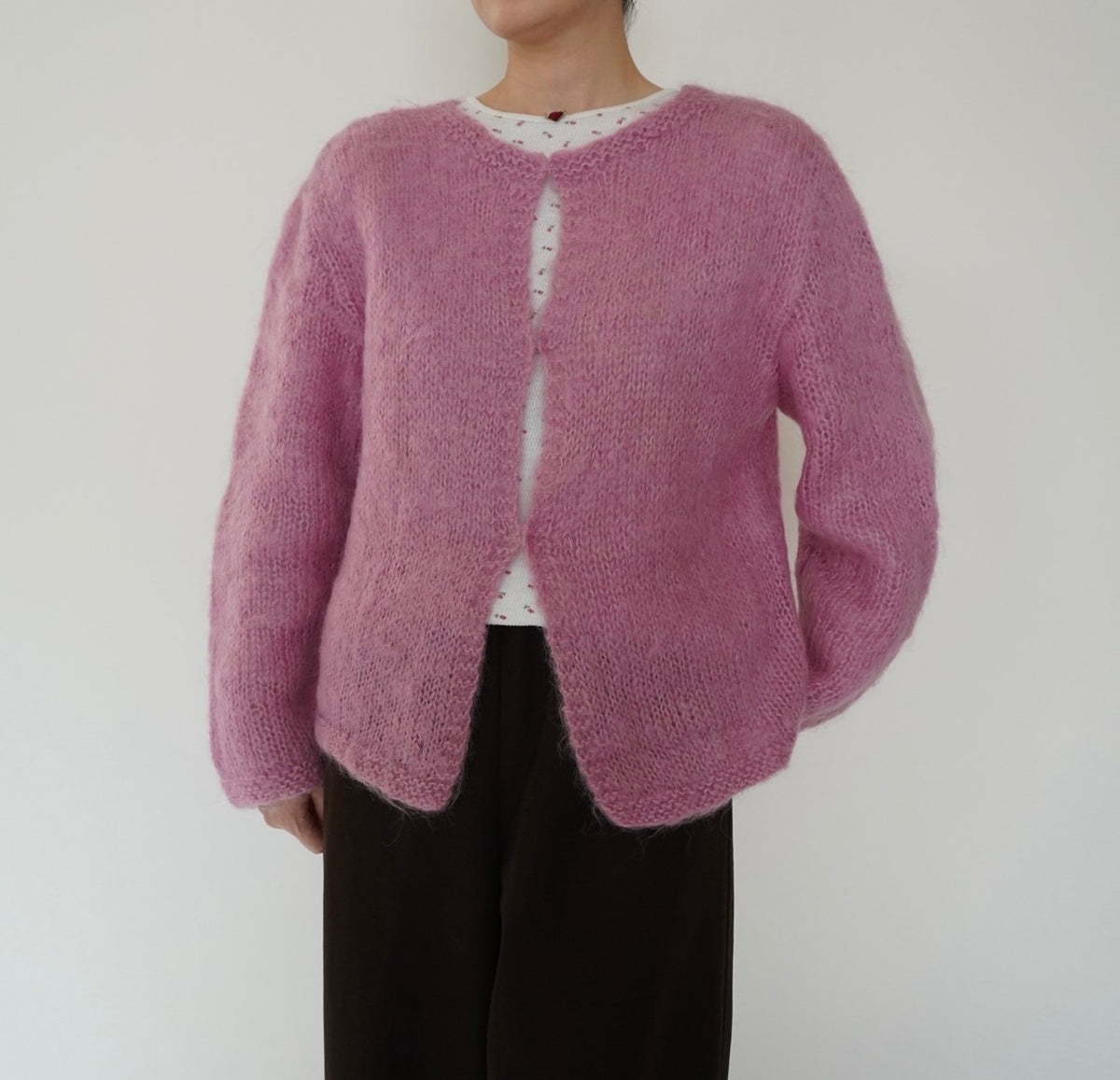 80s Pink Knit Cardigan
