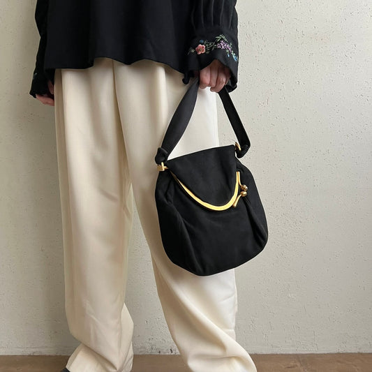 40s,50s Suede Bag Made in France