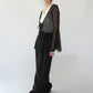 90s Black Sheer Design Top