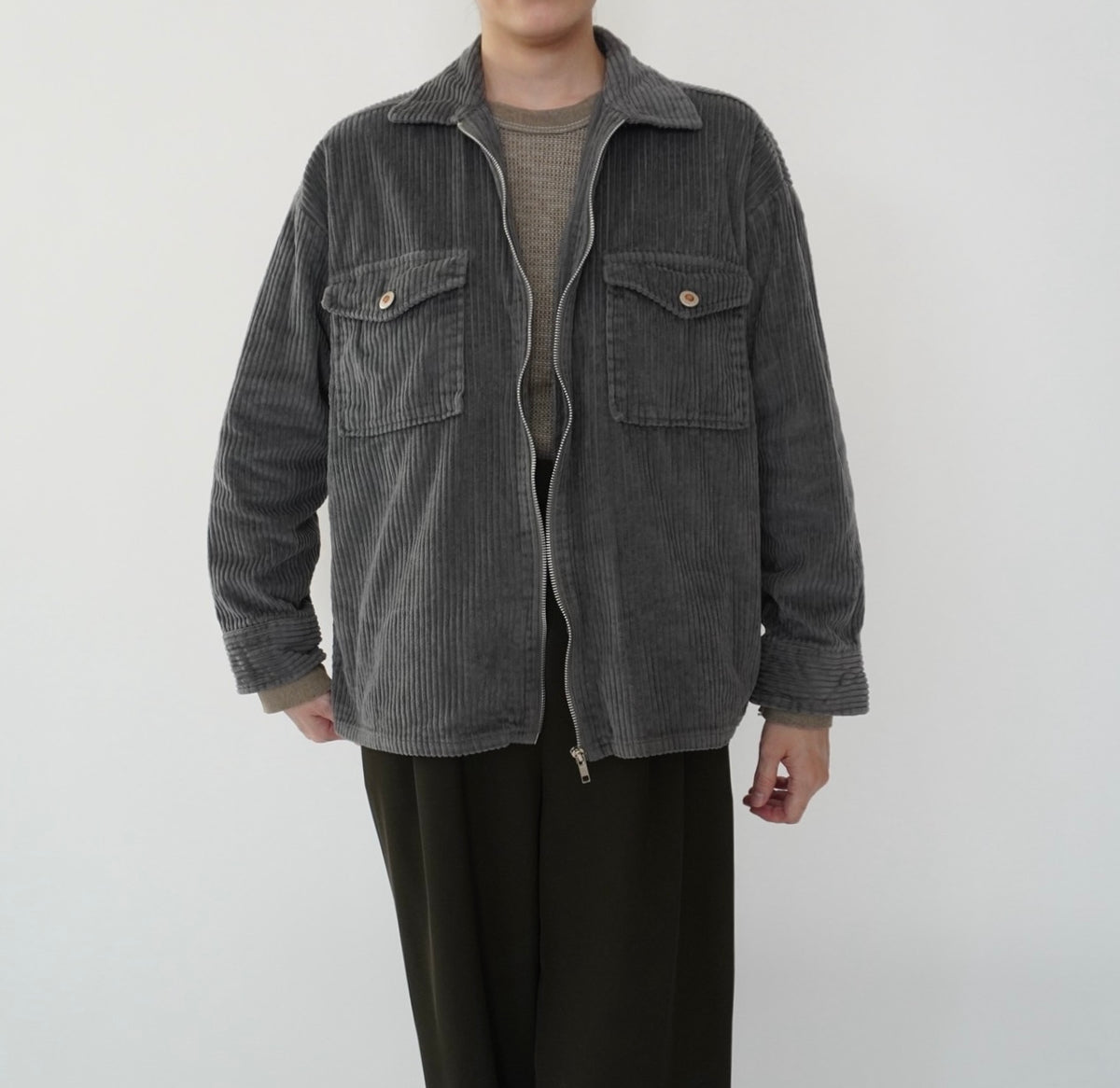 90s Gray Corduroy Light Jacket