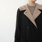 90s Black Design Maxi Coat