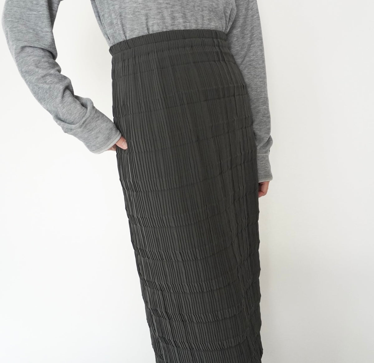 90s Pleated Maxi Skirt Made in USA