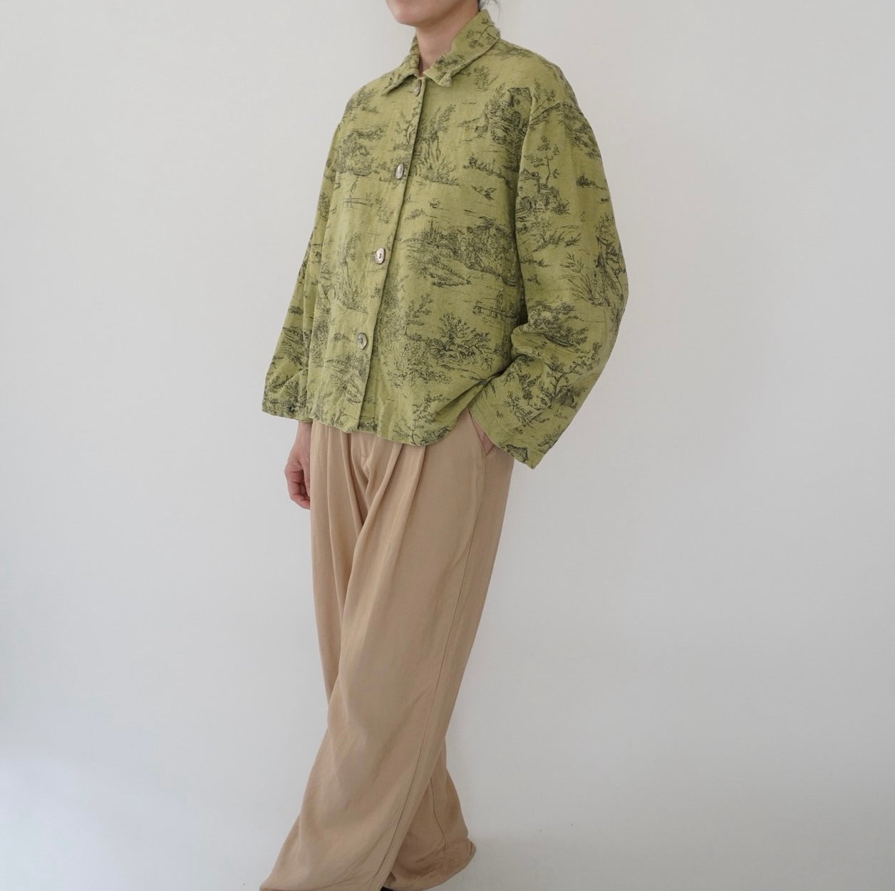 90s Pattern Shirt Jacket Made in USA