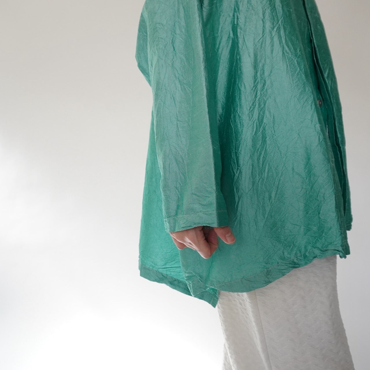 90s Raw Silk Boxy Blouse
