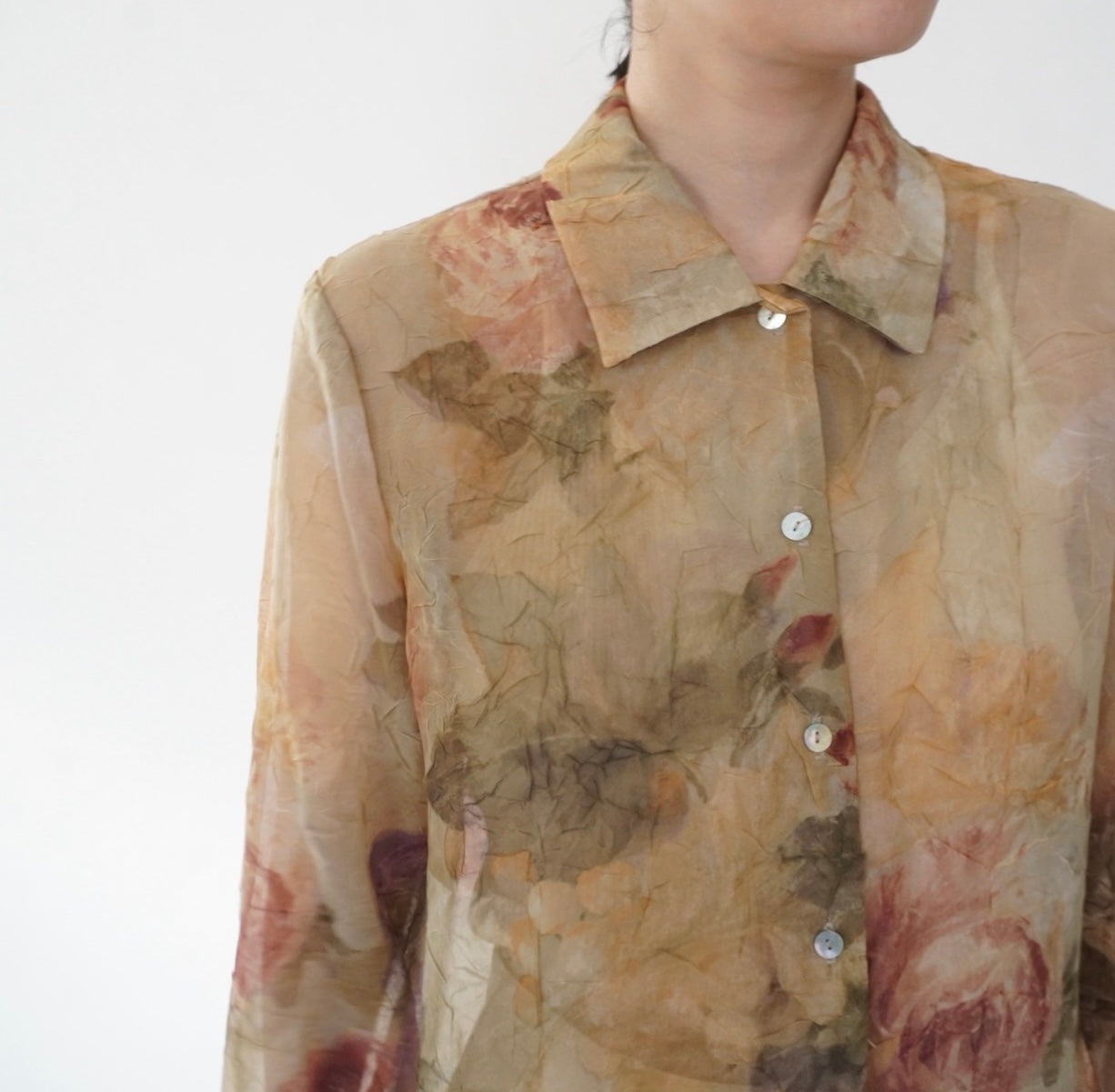 90s Printed Sheer Shirt Made in USA