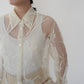 90s Embroidery Sheer Shirt