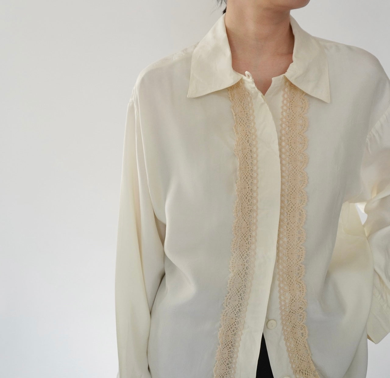 90s Lace Design Shirt Made in USA