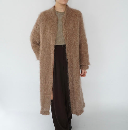 80s Mohair Long Cardigan,Light Coat