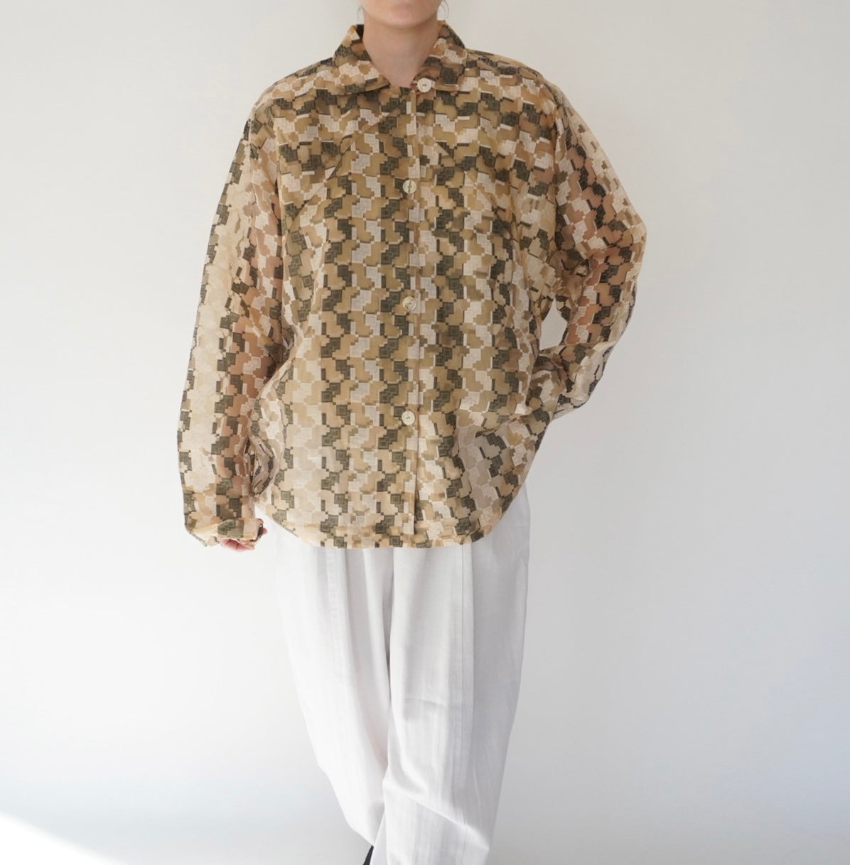 90s Sheer Pattern Shirt