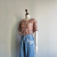 90s Lace Design Sheer Top
