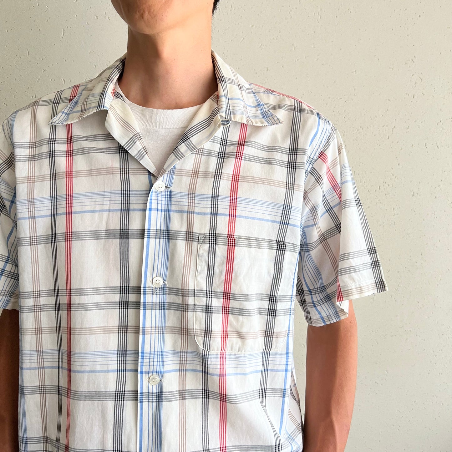 50s "ARROW" Plaid Shirt Made in USA