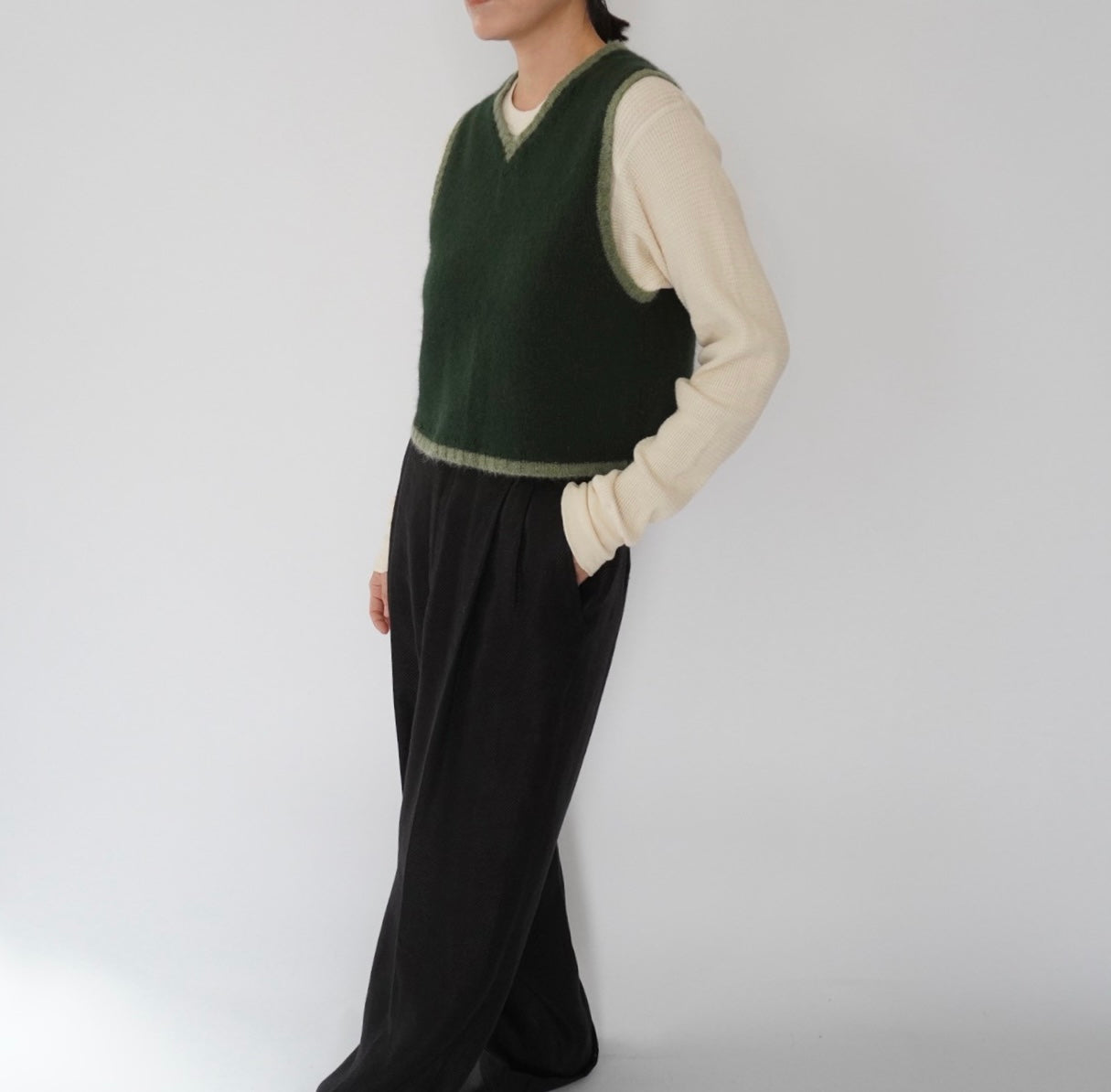 Green Knit Vest Made in Australia
