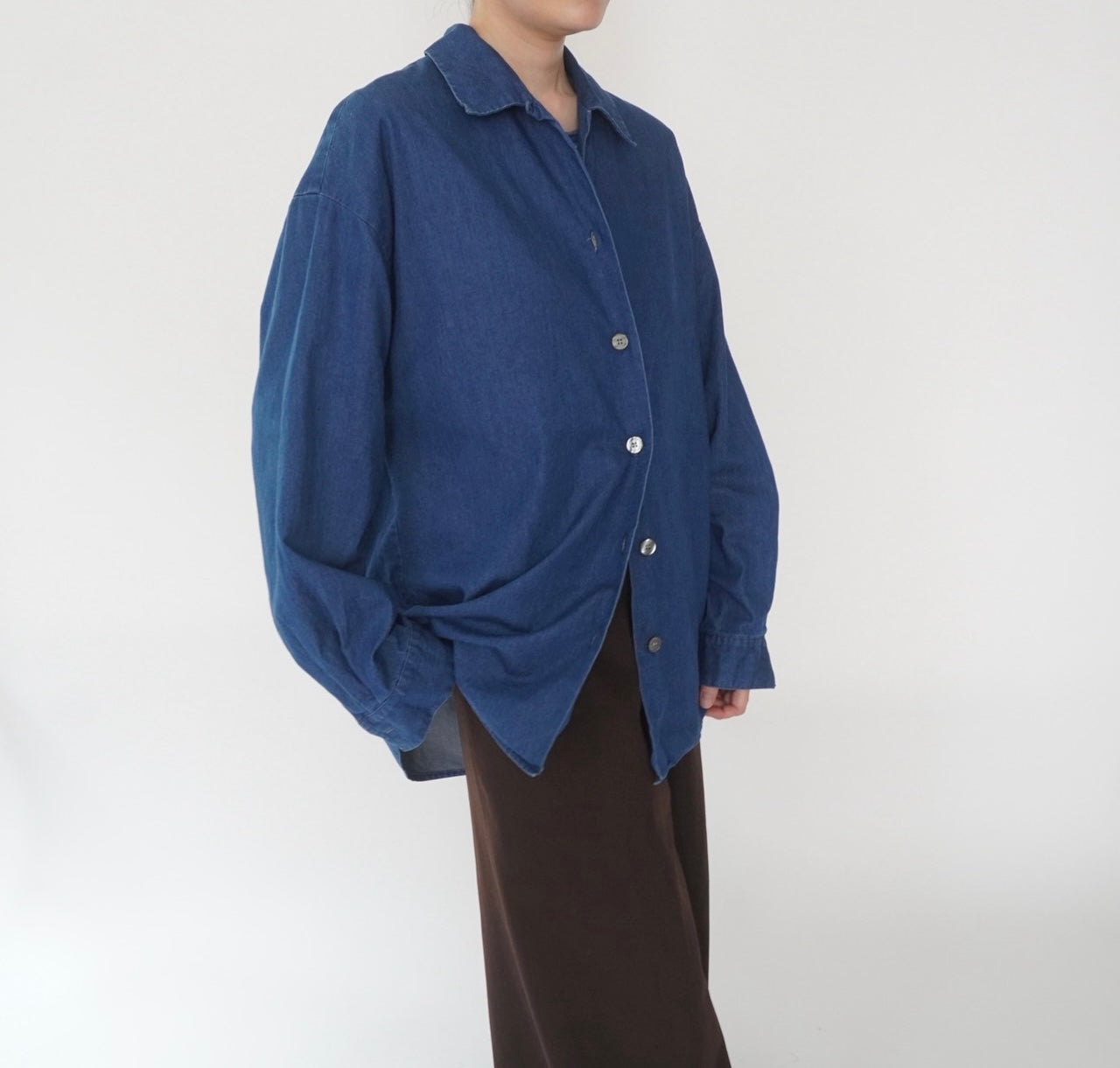 80s "ANNE KLEIN" Denim Shirt