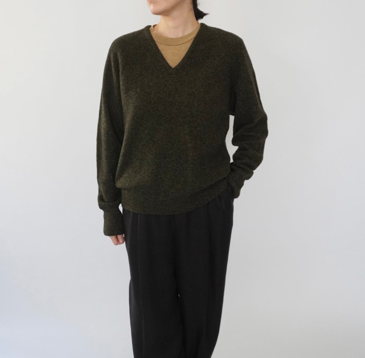 60s Pure Wool V Neck Knit Made in Ireland