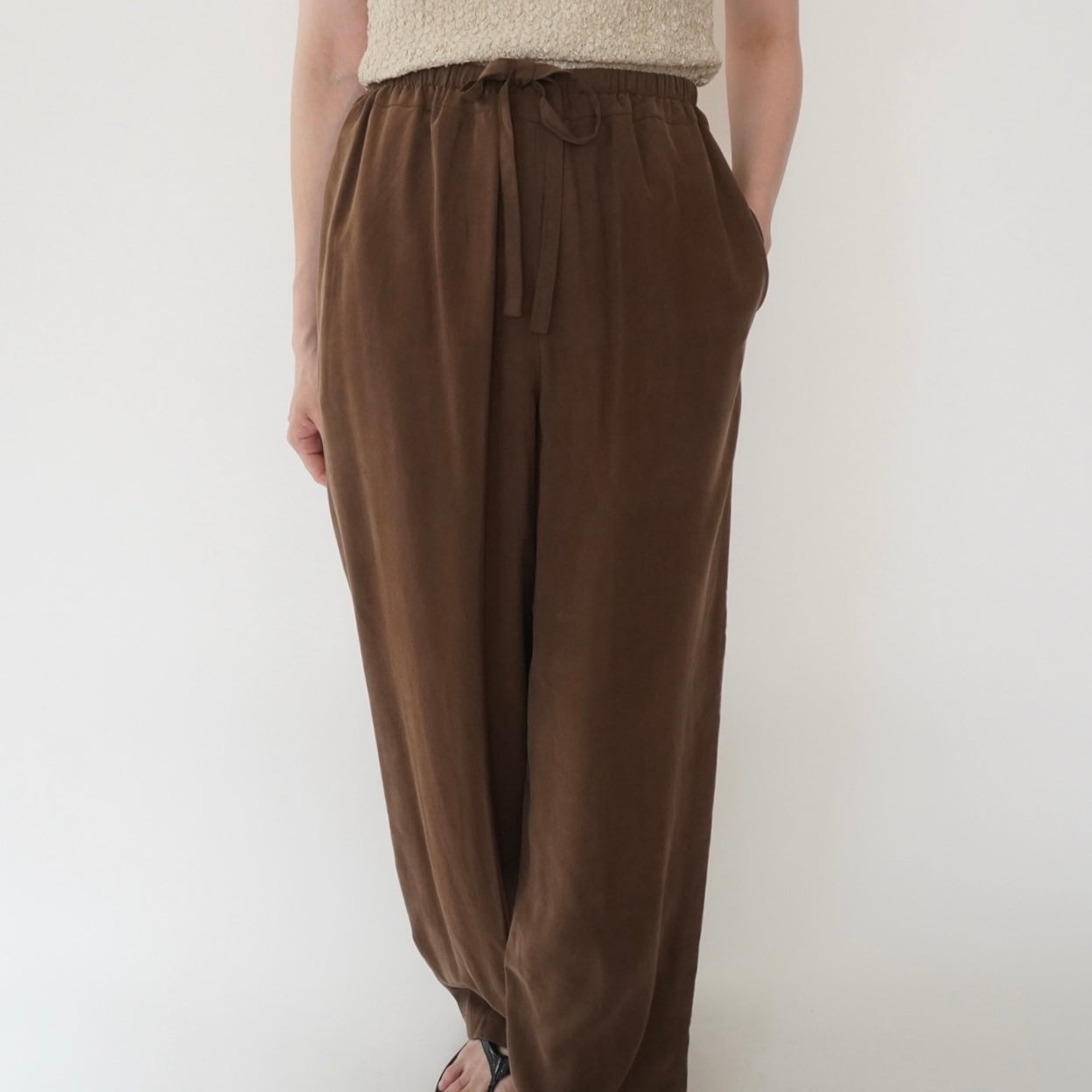 90s Brown Silk Pants