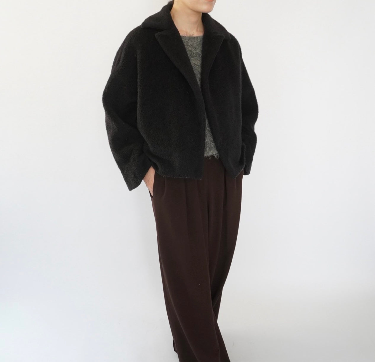 90s Shaggy Mohair Jacket  Made in Italy