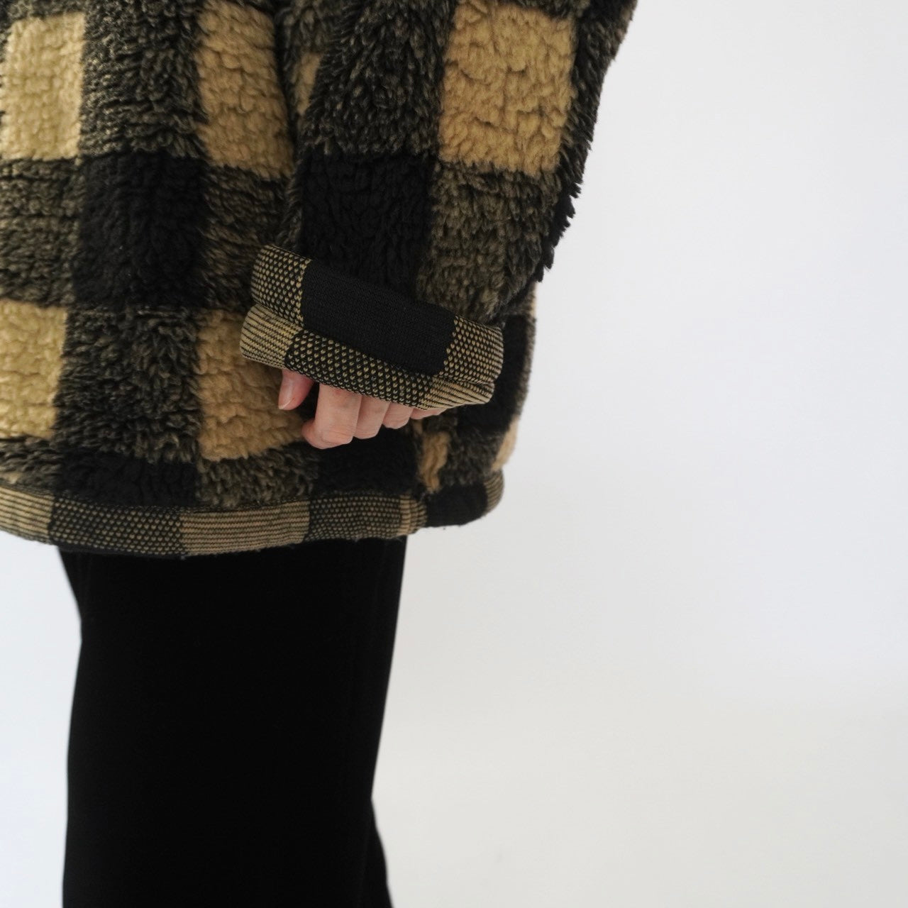90s EURO Plaid Fleece Top