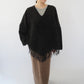 80s Black Fringe Top