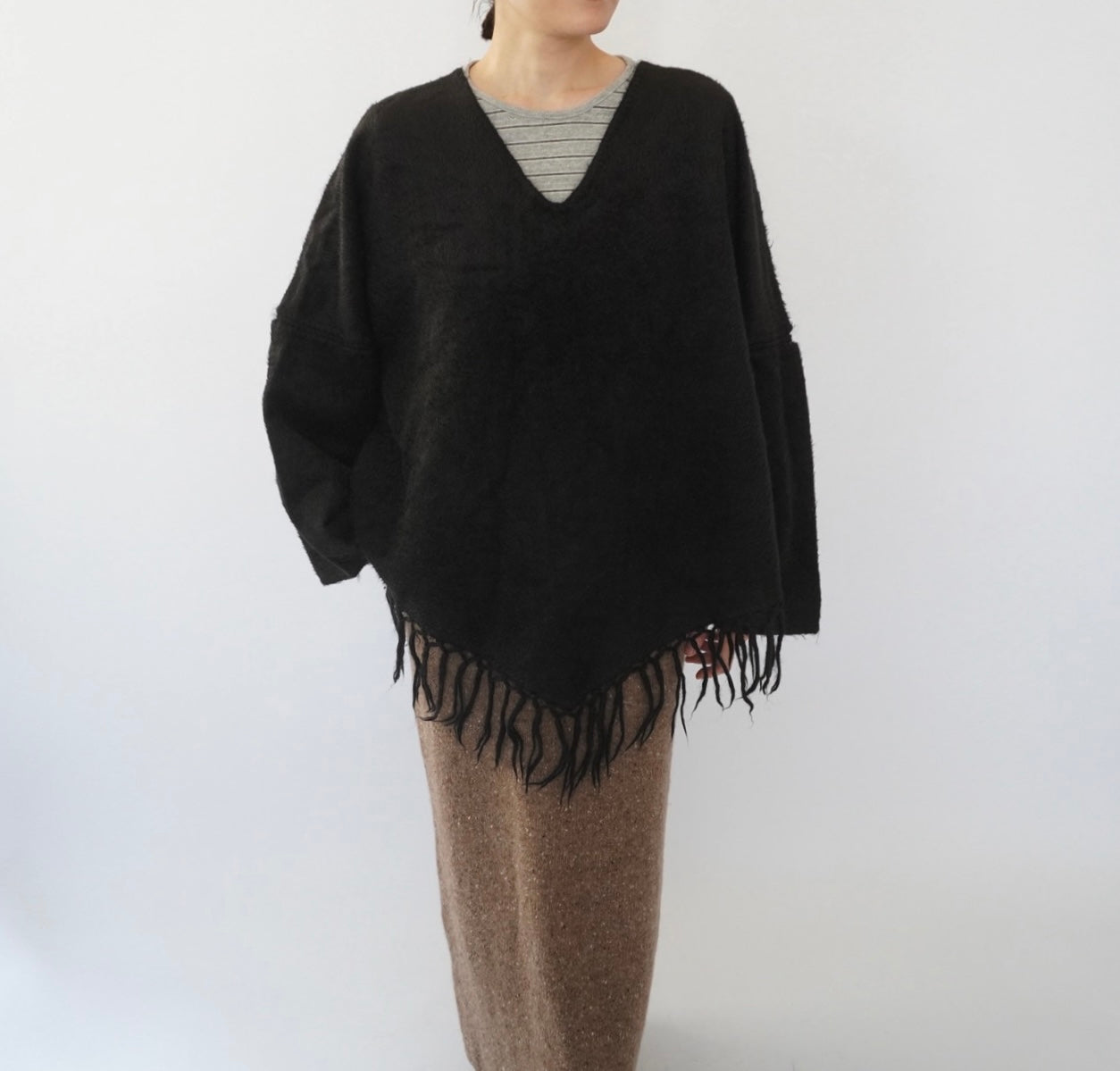 80s Black Fringe Top